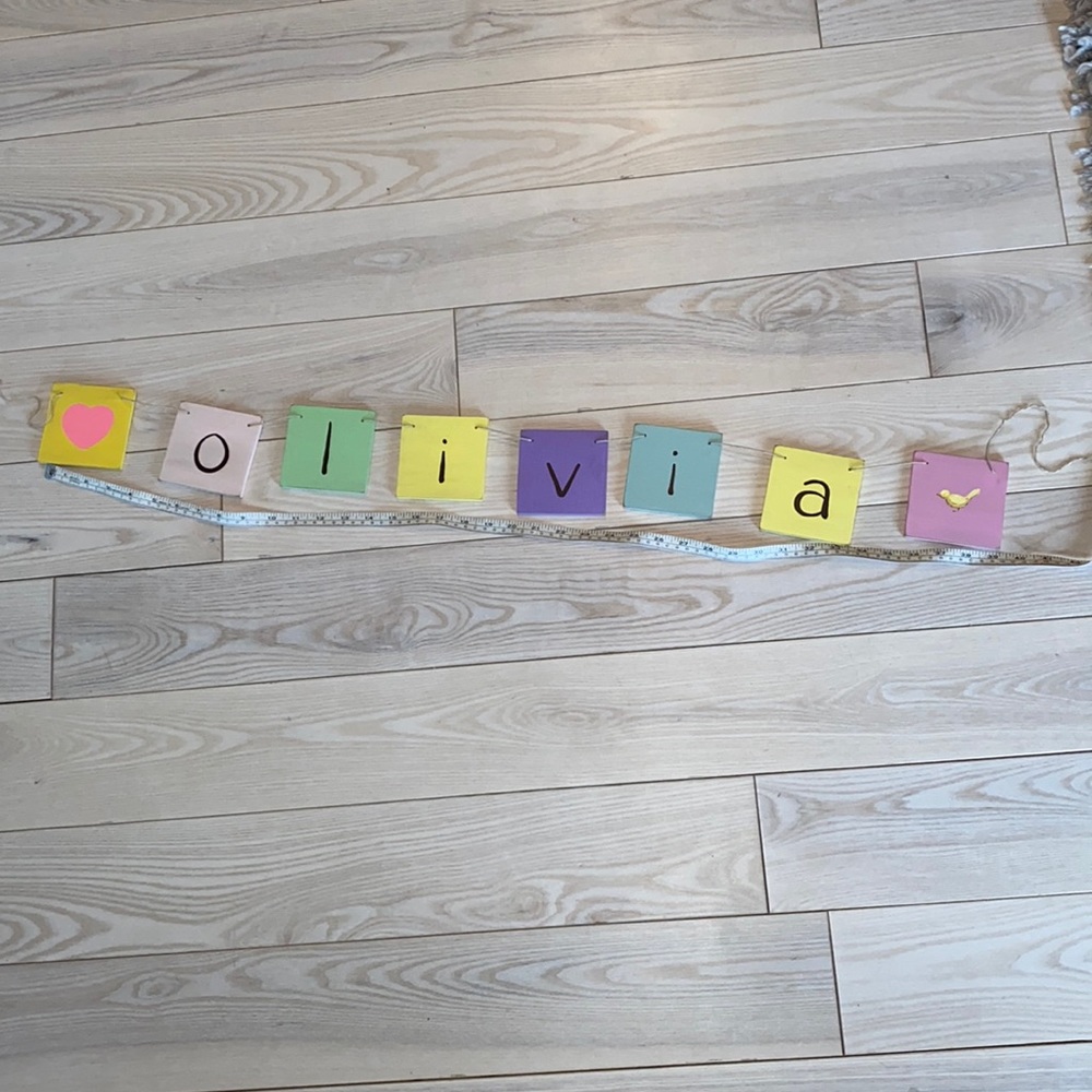 J.AustinRyan “Olivia” name wooden banner nursery monogram